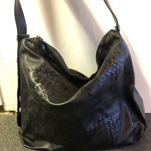 Bottega Veneta black leather shoulder bag